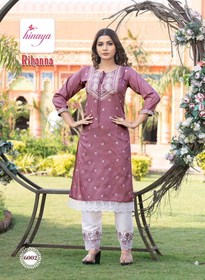 Hinaya Rihanna Fancy Ethnic Wear Wholesale Designer Kurti With Bottom Catalog